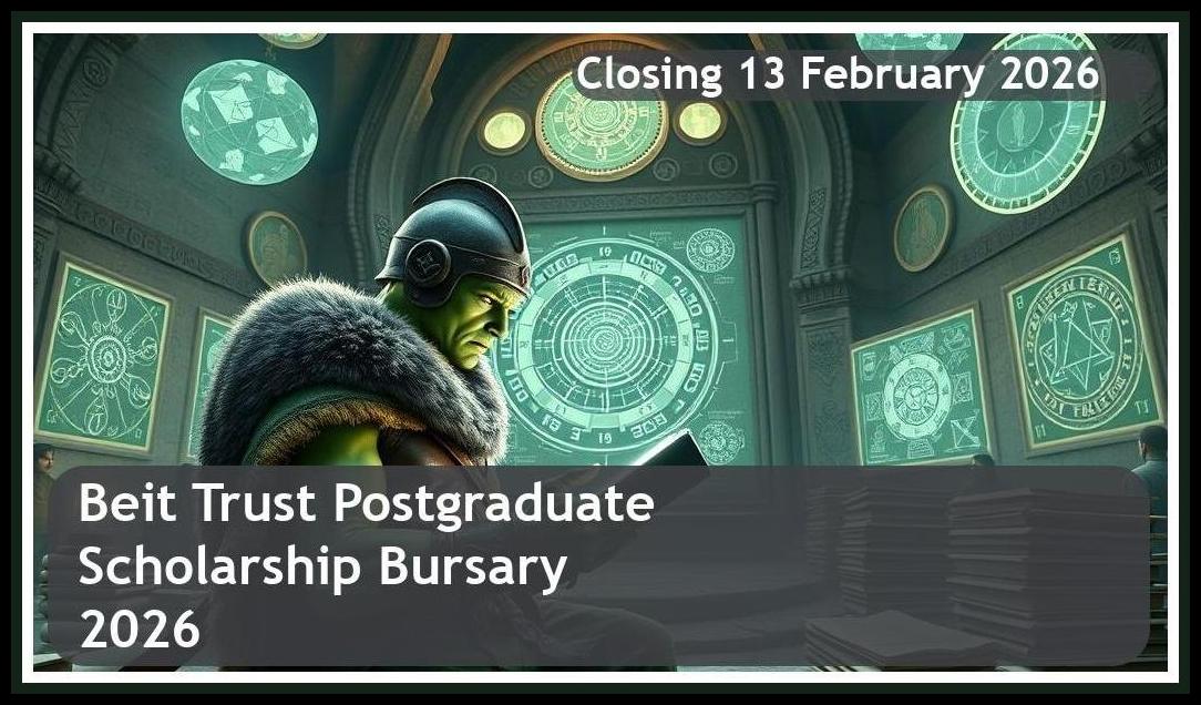 Beit Trust Postgraduate Scholarship Bursary 2026 – Closing Date: 13 February 2026 Apply Now!