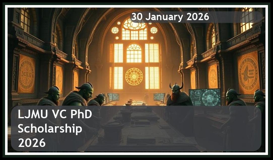LJMU VC PhD Scholarship 2026 – Closing Date: 30 January 2026 – Apply Now!