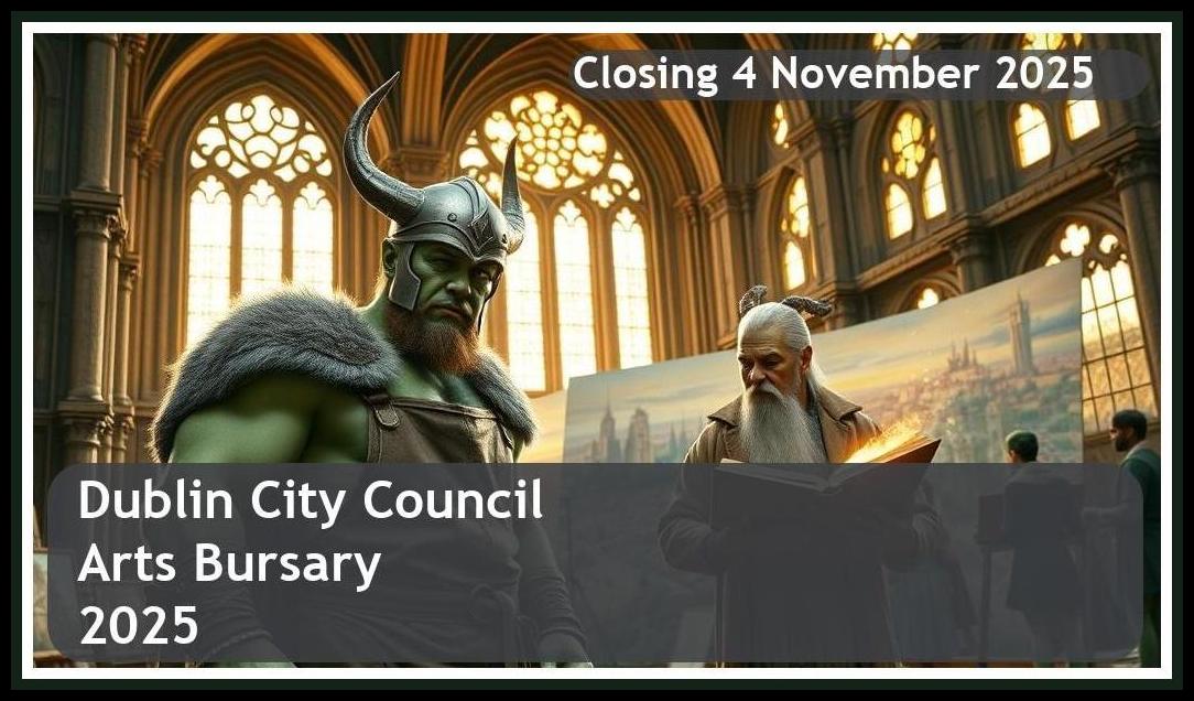Dublin City Council Arts Bursary 2026 (Ireland) – Closing Date: 4 November 2025 Apply Now!