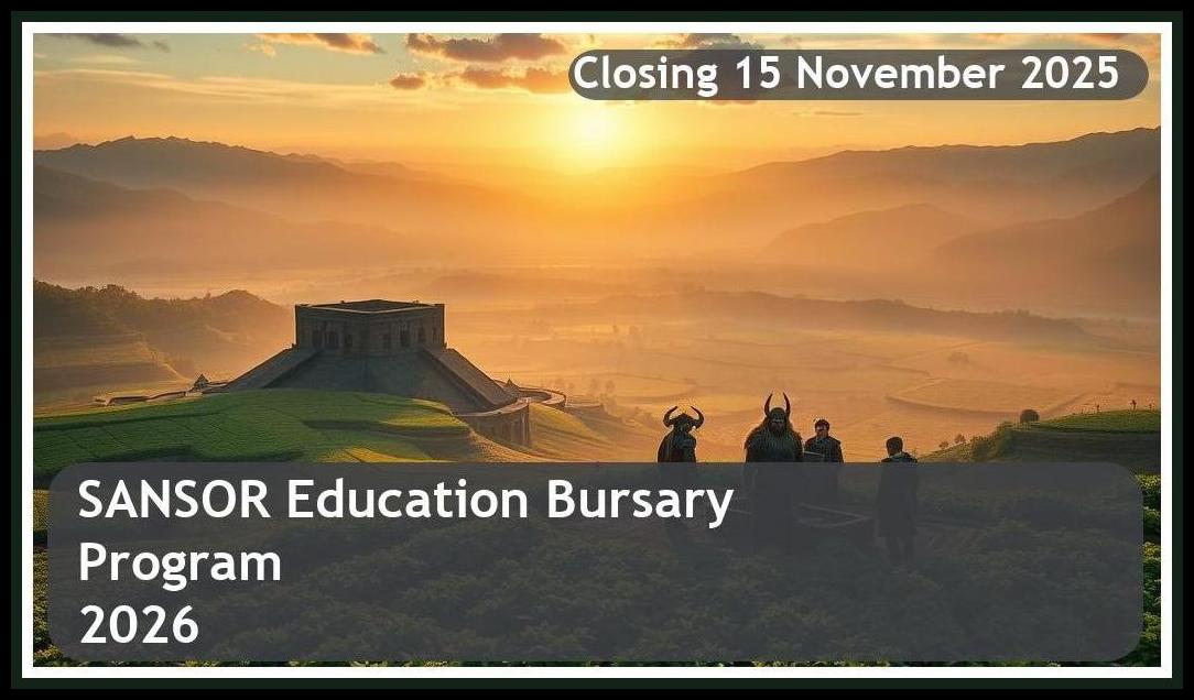 SANSOR Bursary 2026 – Closing Date: 15 November 2025 – Apply Now!