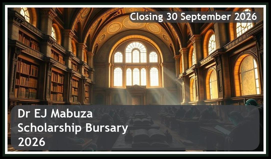 Dr EJ Mabuza Scholarship Bursary 2026 – Closing Date: 30 September 2026 Apply Now!