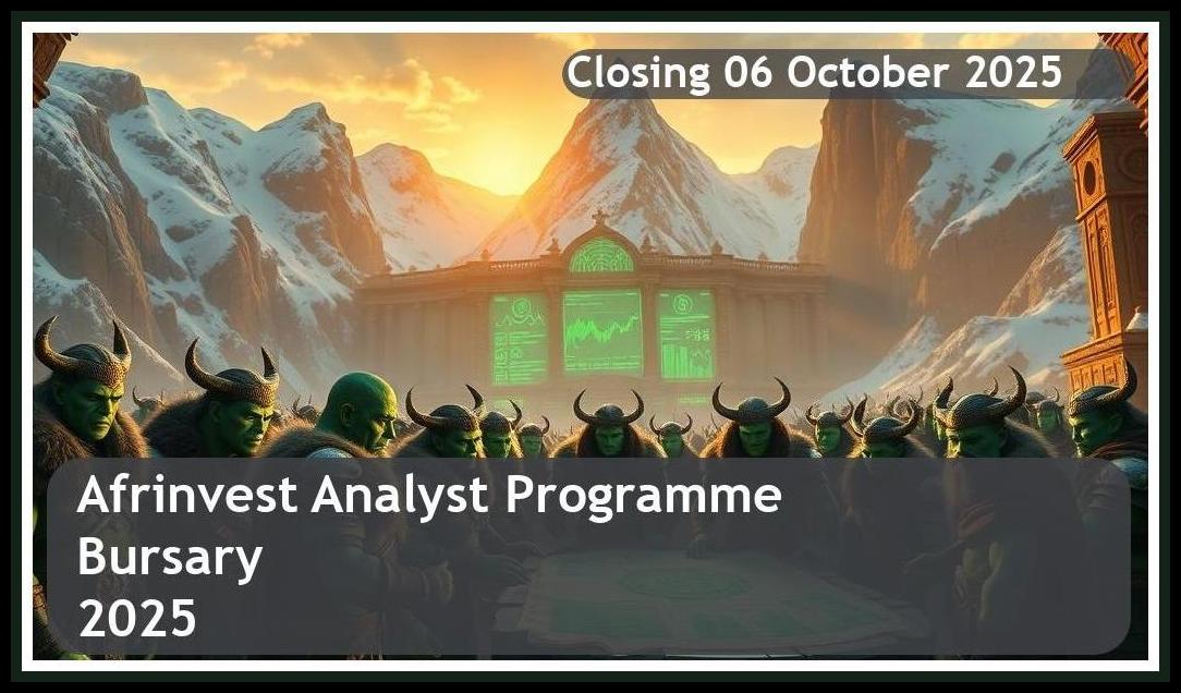 Afrinvest Analyst Programme Bursary 2026 – Closing Date: 06 October 2025 Apply Now!