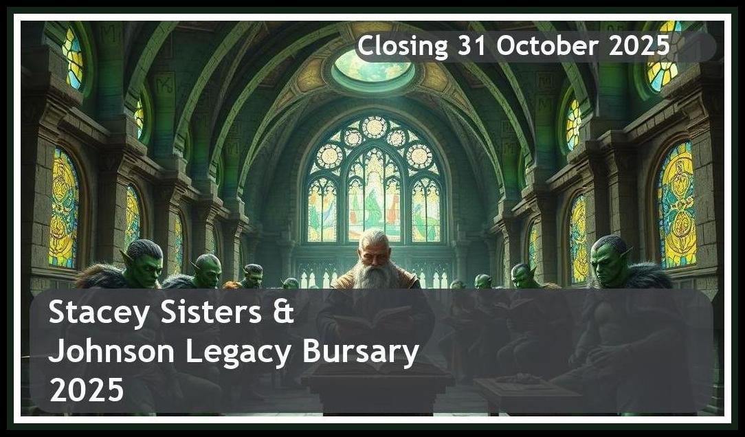 Stacey Sisters’ & Johnson Legacy Bursary 2025 – Closing Date: 31 October 2025 – Get Funded!