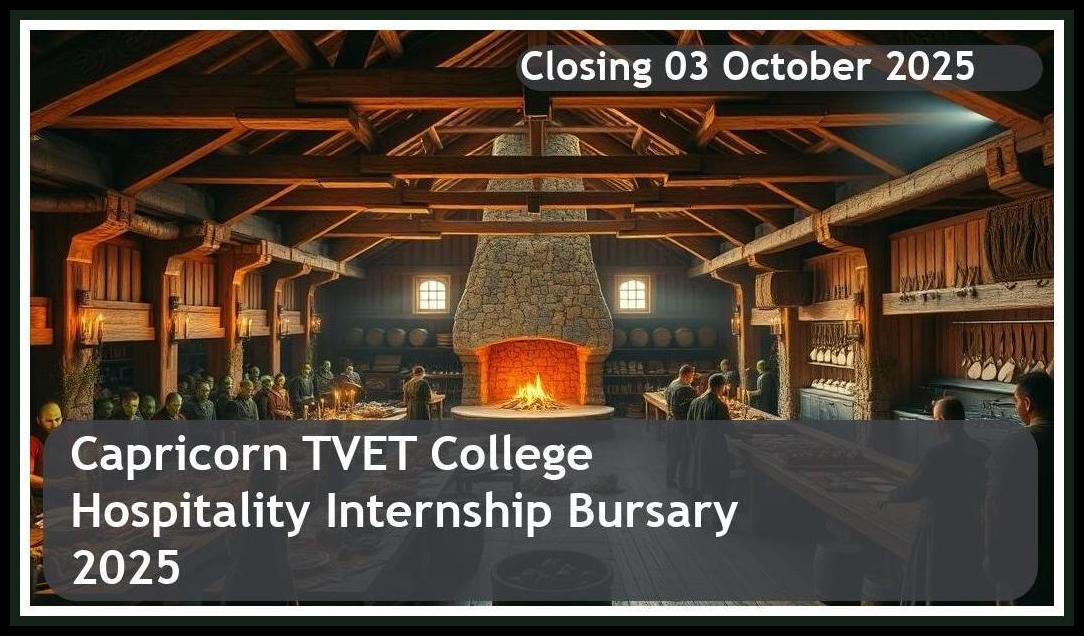 **Capricorn TVET College Hospitality Internship Bursary 2025 – Closing Date: 03 October 2025 Apply Now!**