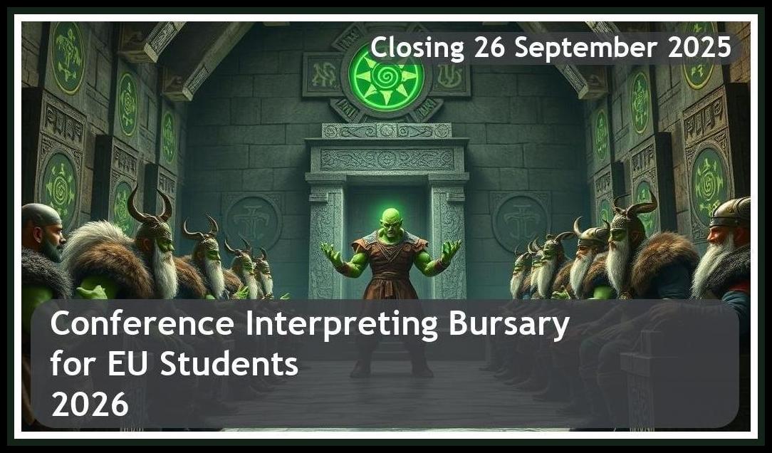 Conference Interpreting Bursary 2026 for EU Students – Closing Date: 26 September 2025 – Apply Now!