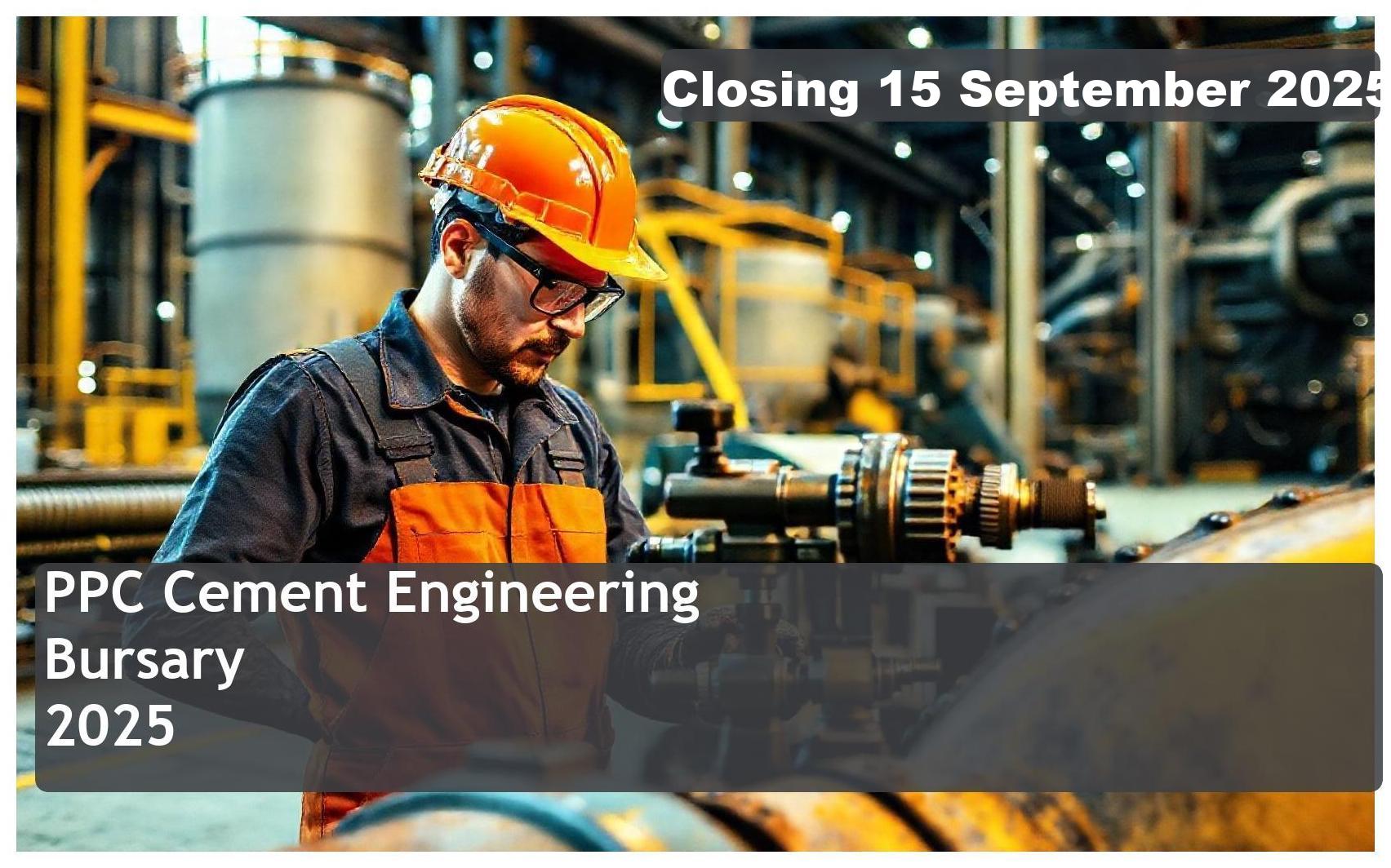 PPC Cement Engineering Bursary 2025 – Closing Date: 15 September 2025, Apply Now!