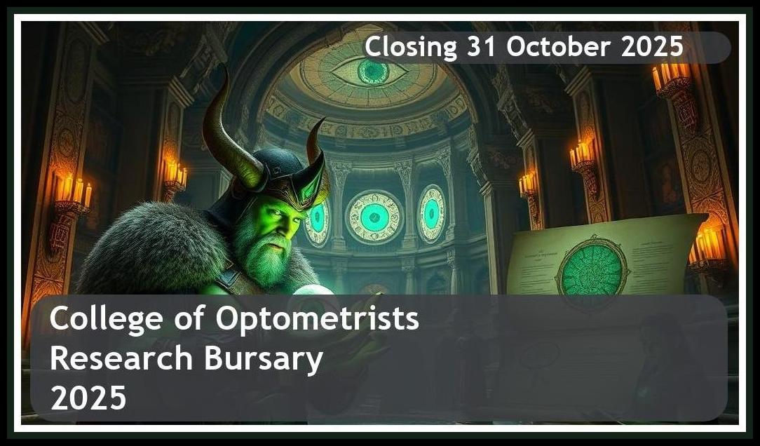College of Optometrists Research Bursary 2025 – Closing Date: 31 October 2025 Apply Now