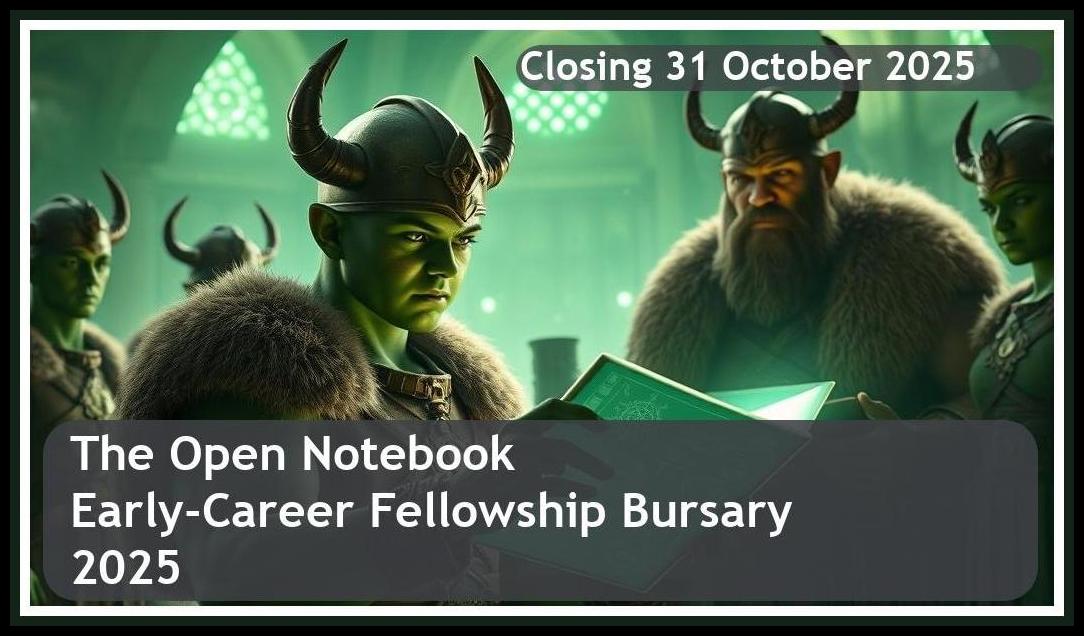The Open Notebook (TON) Early-Career Fellowship Bursary 2026 – Closing Date: 31 October 2025 – Apply Now!