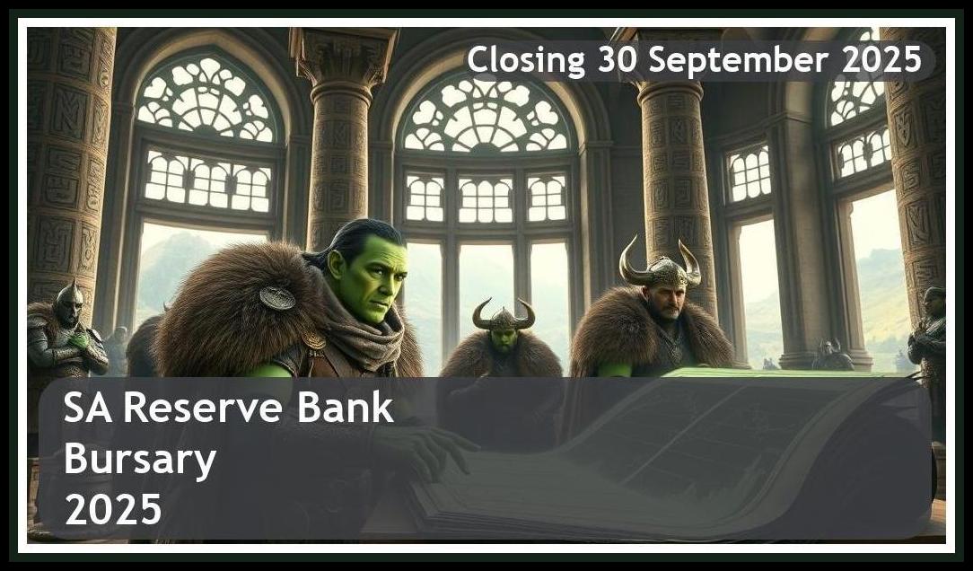 SA Reserve Bank Bursary 2025 – Closing Date: 30 September 2025 Apply Now!