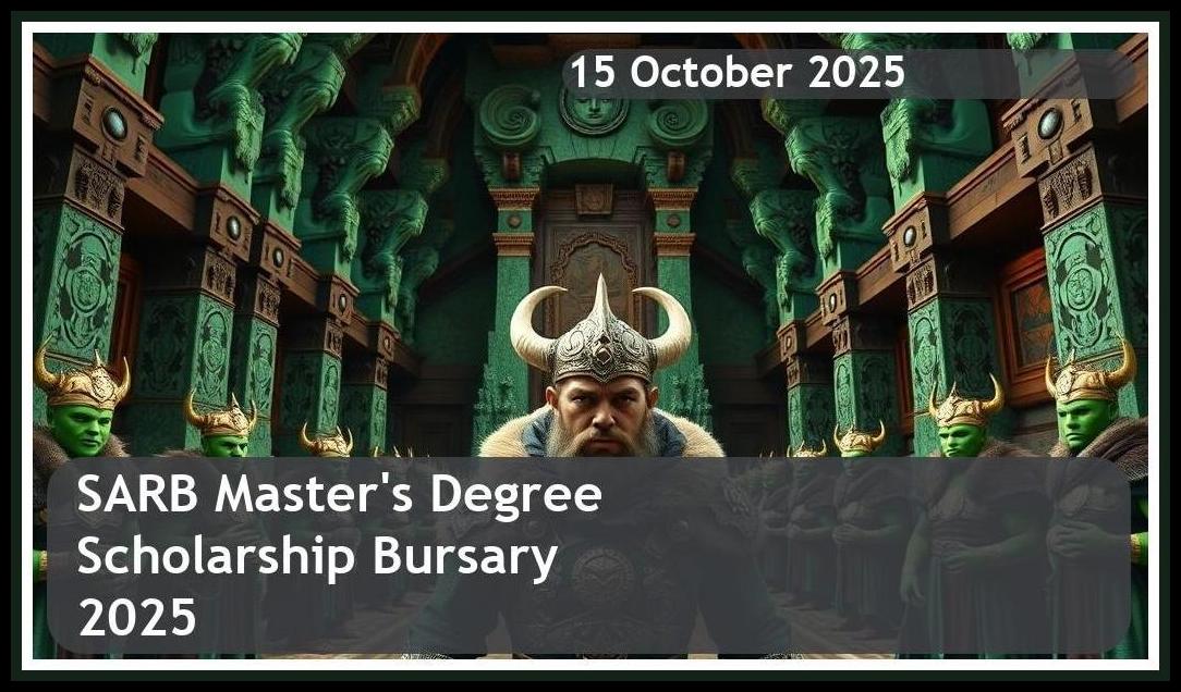 SARB Master’s Degree Scholarship Bursary 2026 – Closing Date: 15 October 2025 Apply Now!