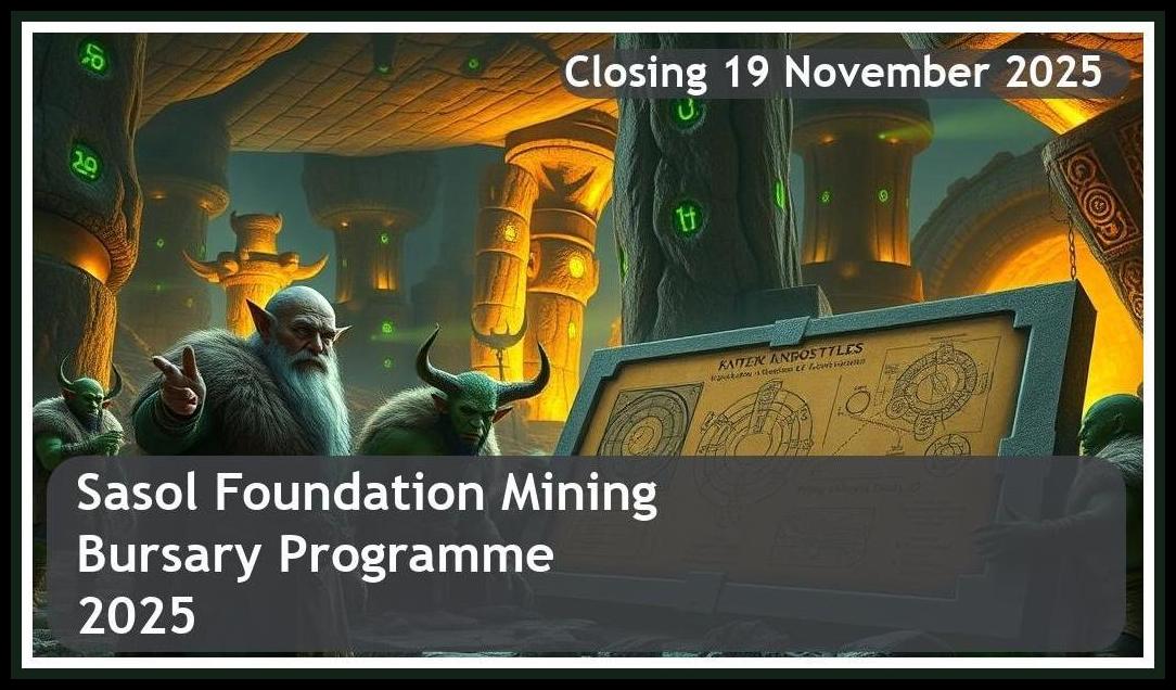 Sasol Foundation Mining Bursary Programme 2025 – Closing Date: 19 November 2025, Apply Now!