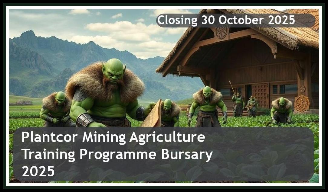 Plantcor Mining Agriculture Training Programme Bursary 2025 – Closing Date: 30 October 2025 – Apply Now!
