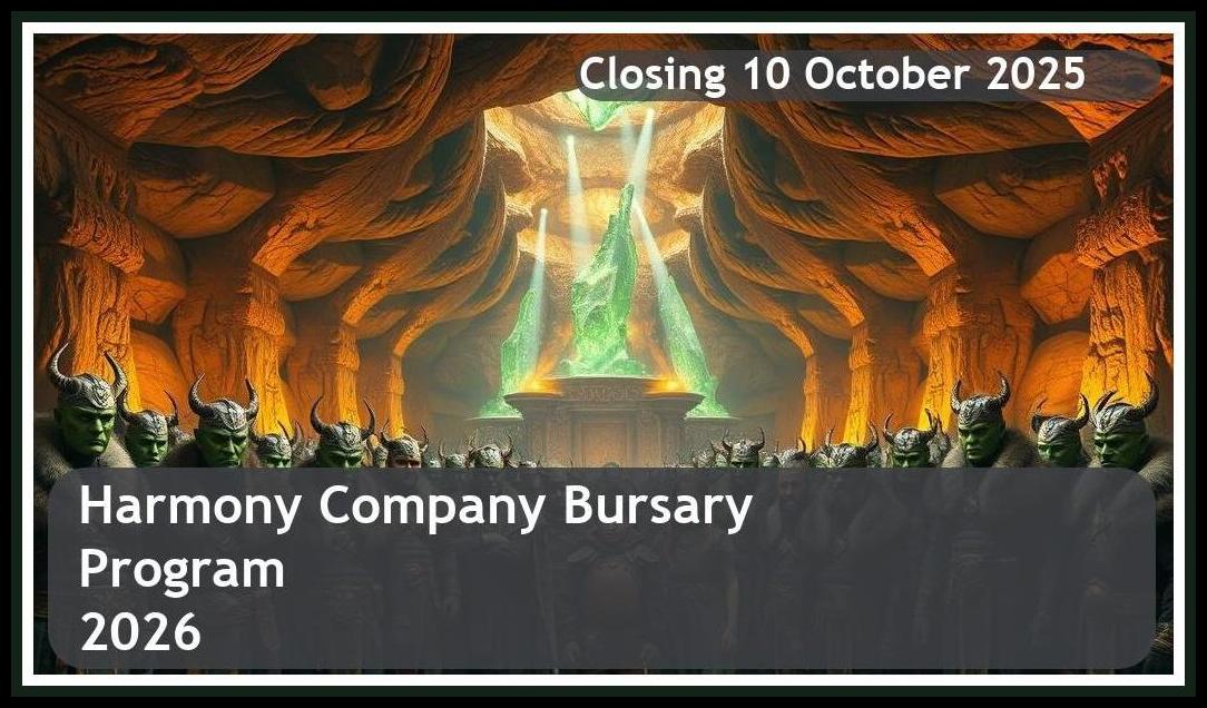 Harmony Bursary 2026 – Closing Date: 10 October 2025 – Get Funded!