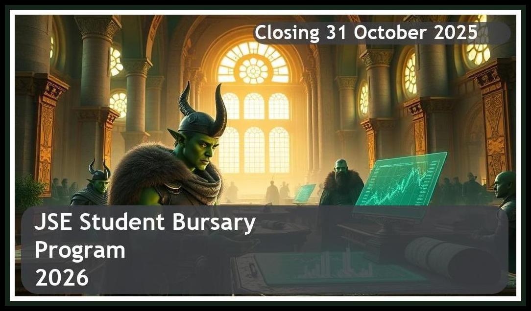 JSE Bursary 2026 – Closing Date: 31 October 2025 – Apply Now!