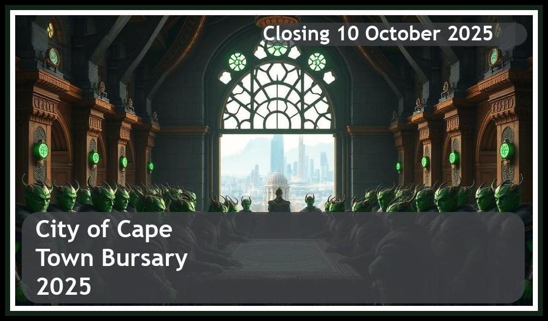 City of Cape Town Bursary 2026 – Closing Date: 10 October 2025, Apply Now!