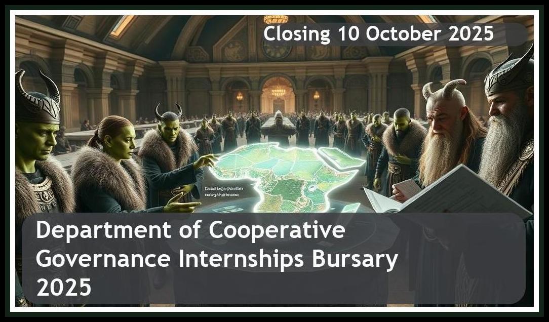Department of Cooperative Governance Internships Bursary 2025 – Closing Date: 10 October 2025 Apply Now