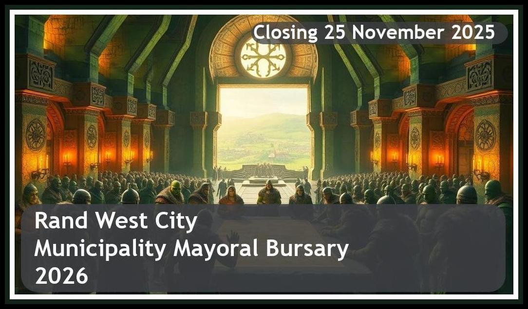 Rand West City Local Municipality Mayoral Bursary 2026 – Closing Date: 25 November 2025 – Apply Now!