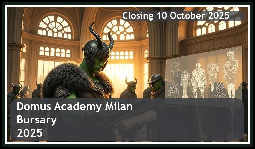 Domus Academy Milan Bursary 2026 – Closing Date: 10 October 2025 – Apply Now!