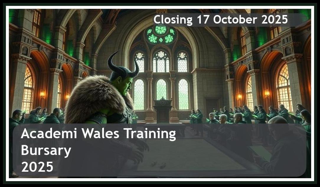 Academi Wales Bursary 2025 – Closing Date: 17 October 2025 – Apply Now!