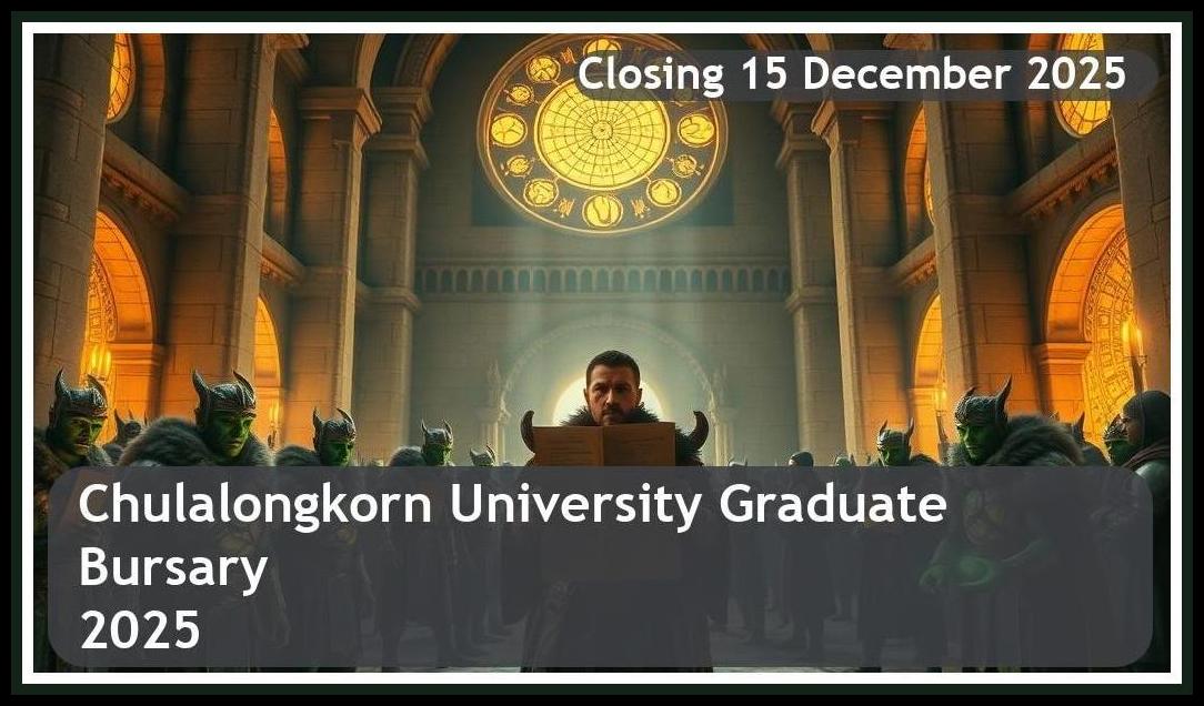 Chulalongkorn University Graduate Bursary 2026 – Closing Date: 15 December 2025 Apply Now