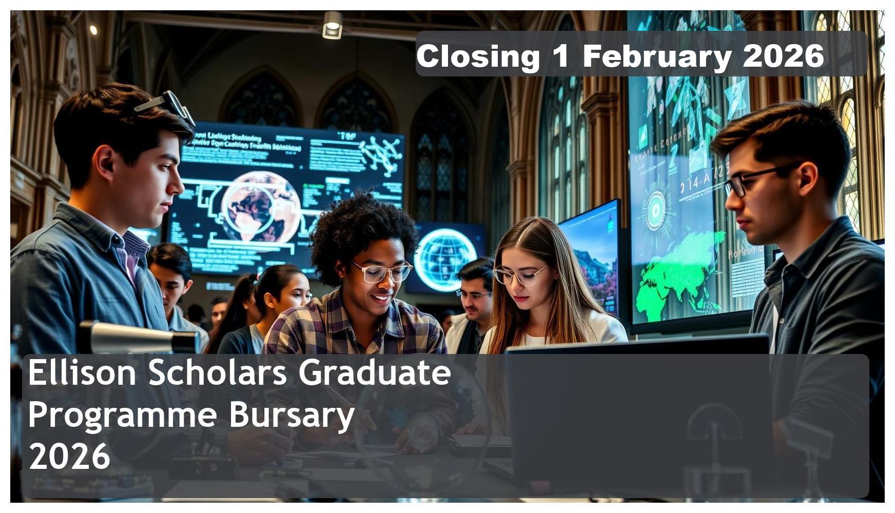 Ellison Scholars Graduate Programme Bursary 2026 – Closing Date: 1 February 2026 Apply Now!