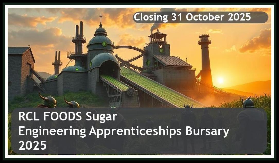 RCL FOODS Sugar Engineering Apprenticeships Bursary 2025 – Closing Date: 31 October 2025 Apply Now!