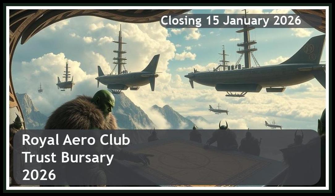 Royal Aero Club Trust Bursary 2026 – Closing Date: 15 January 2026 – Get Funded!