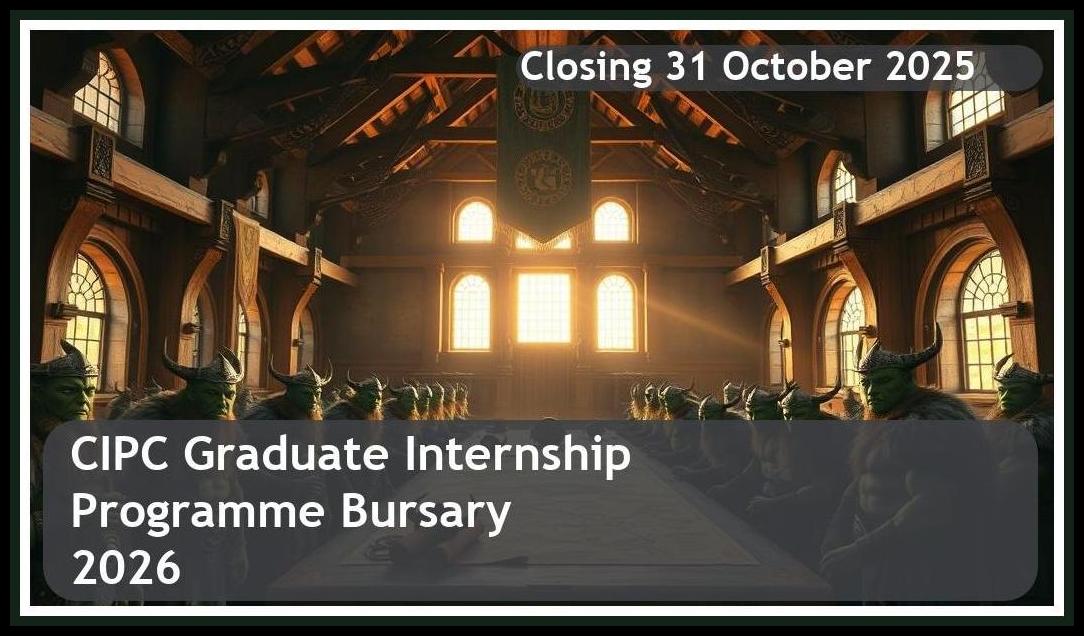 CIPC Graduate Internship Programme Bursary 2026 – Closing Date: 31 October 2025 Apply Now