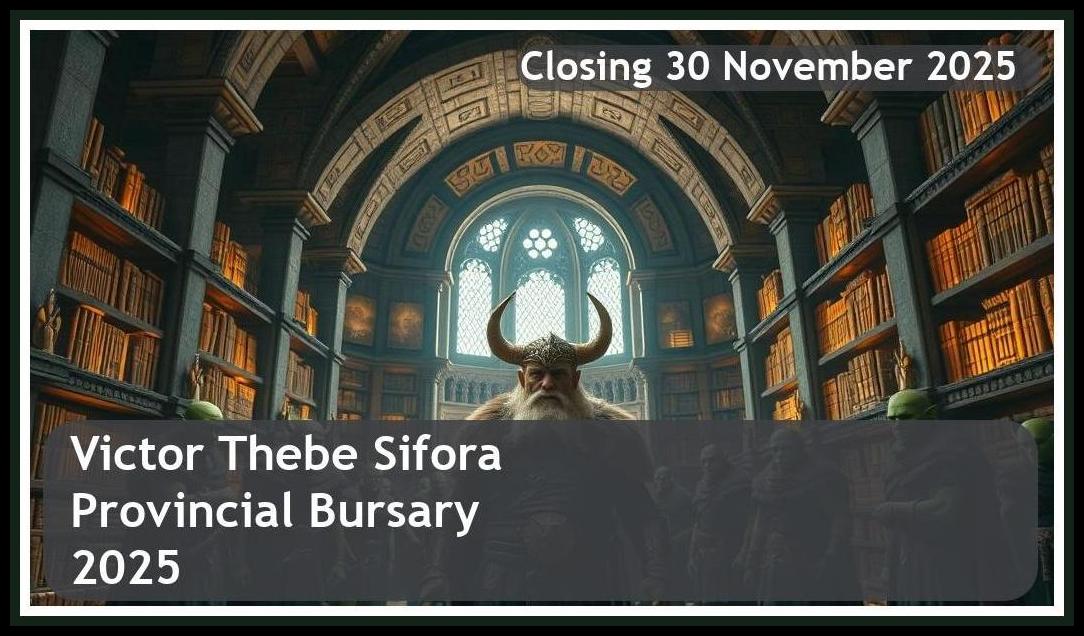 **Victor Thebe Sifora Provincial Bursary 2026 – Closing Date: 30 November 2025 – Apply Now!**