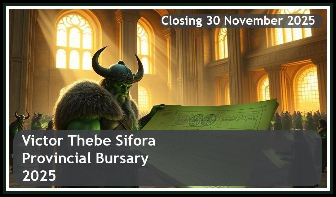 Victor Thebe Sifora Provincial Bursary 2026 – Closing Date: 30 November 2025 – Apply Now!