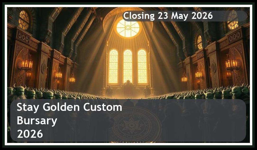 Stay Golden Custom Bursary 2026 – Closing Date: 23 May 2026 Apply Now