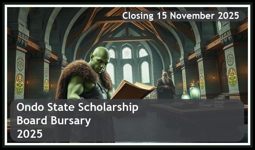 Ondo State Scholarship Board Bursary 2025 – Closing Date: 15 November 2025 Apply Now!