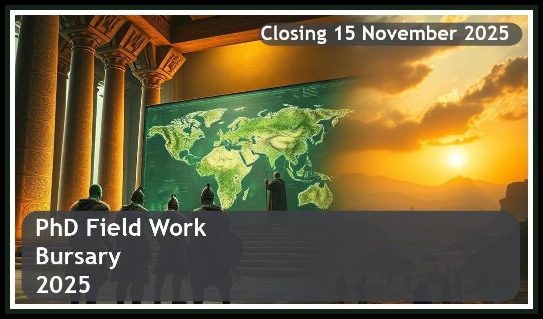 PhD Field Work Bursary 2026 – Closing Date: 15 November 2025 Apply Now