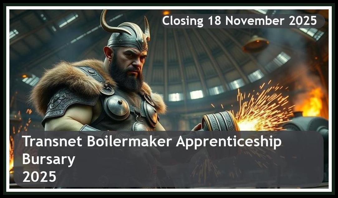Transnet Boilermaker Apprenticeship Bursary 2025 – Closing Date: 18 November 2025 Apply Now!