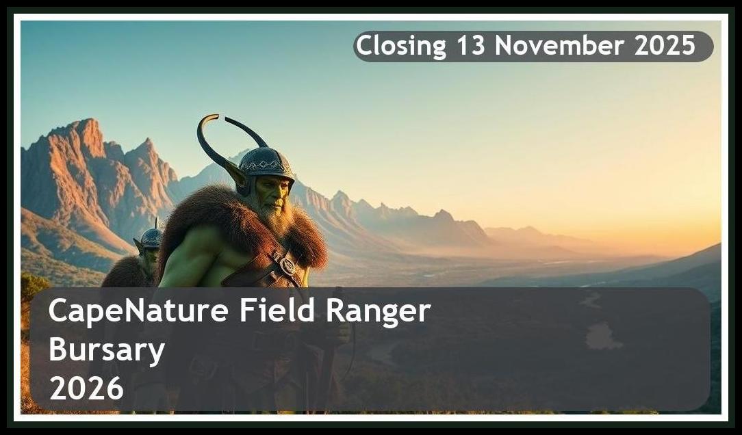 CapeNature Field Ranger Bursary 2026 – Closing Date: 13 November 2025 – Don’t Miss Out!