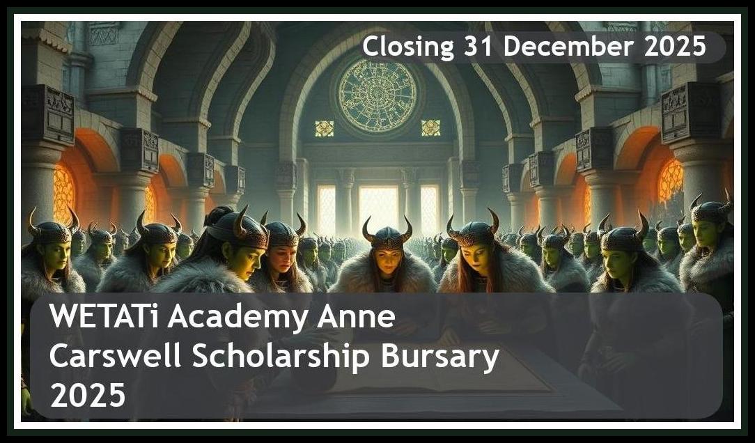 WETATi Academy – Anne Reese Carswell Scholarship Bursary 2025 – Closing Date: 31 December 2025 – Get Funded!