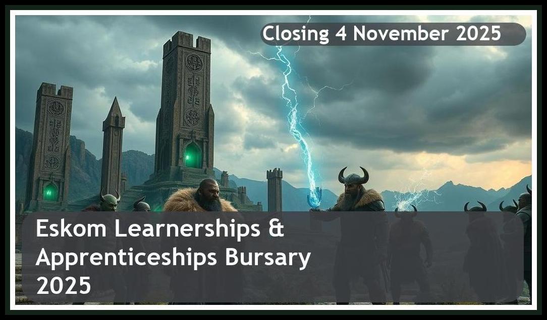 Eskom Learnerships & Apprenticeships Bursary 2025 – Closing Date: 4 November 2025 – Apply Now!