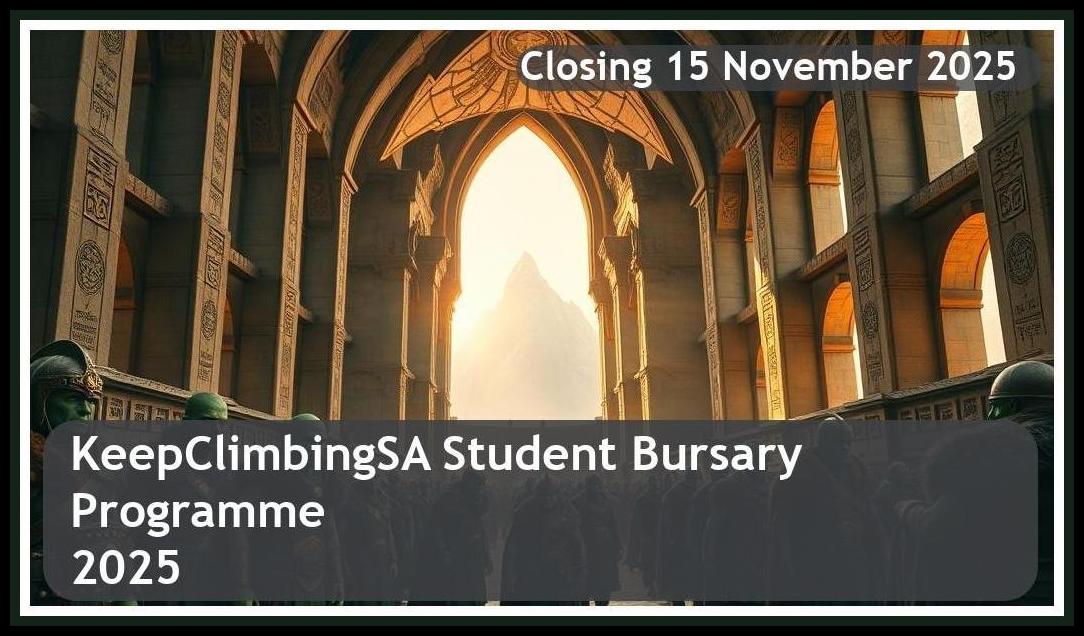 KeepClimbingSA Bursary 2026 – Closing Date: 15 November 2025 – Apply Now!