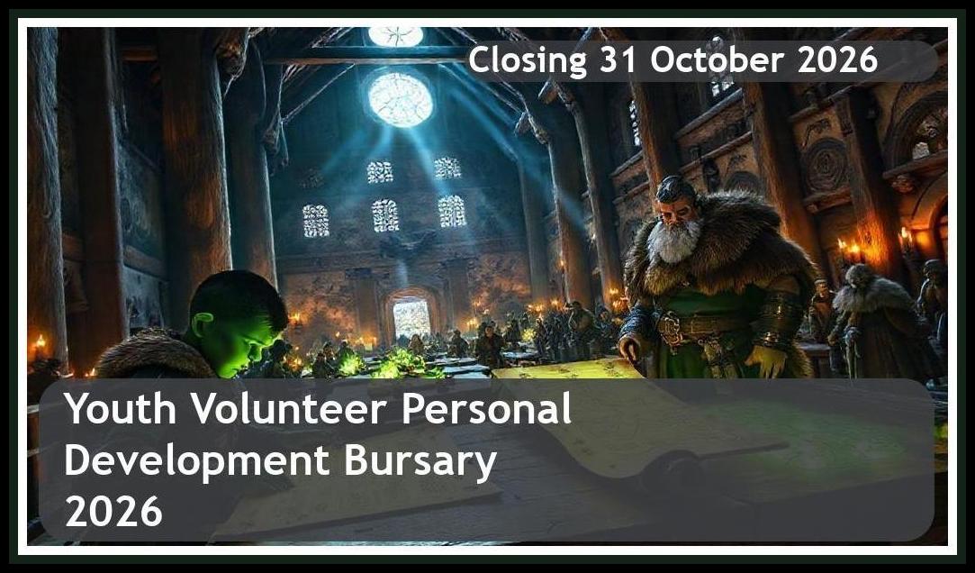 **Youth Volunteer Personal Development Bursary 2026 – Closing Date: 31 October 2026, Apply Now!**