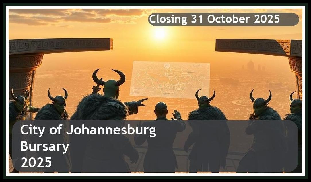 City of Johannesburg Bursary 2026 – Closing Date: 31 October 2025 – Apply Now!