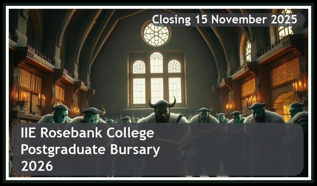 IIE Rosebank College Postgraduate Bursary 2026 – Closing Date: 15 November 2025 Apply Now