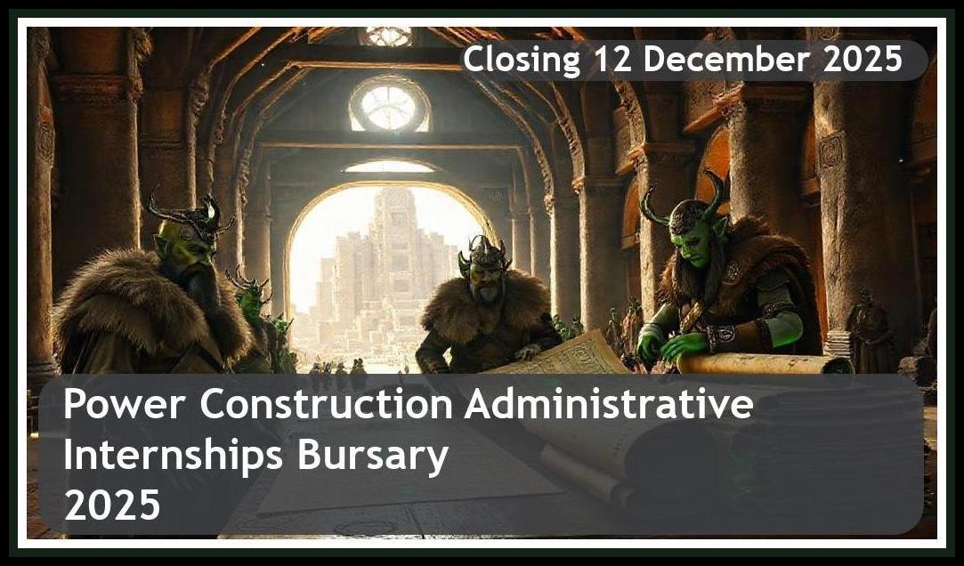 **Power Construction Administrative Internships Bursary 2025 – Closing Date: 12 December 2025 Apply Now**