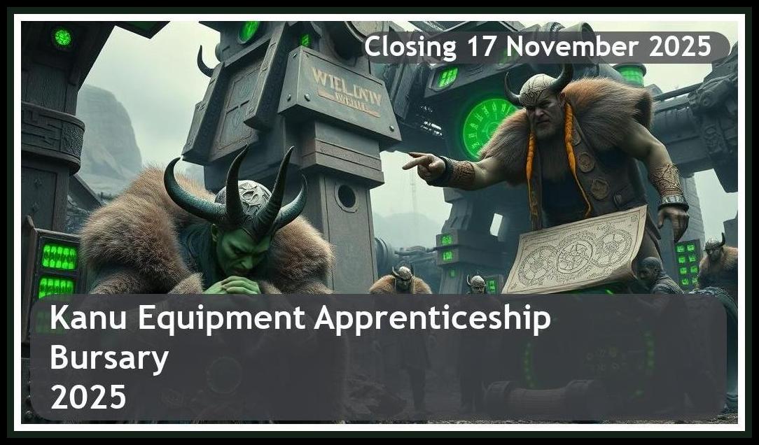Kanu Equipment Apprenticeship Bursary 2025 – Closing Date: 17 November 2025 Apply Now