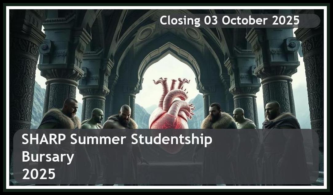 SHARP Summer Studentship Bursary 2026 – Closing Date: 03 October 2025, Apply Now!