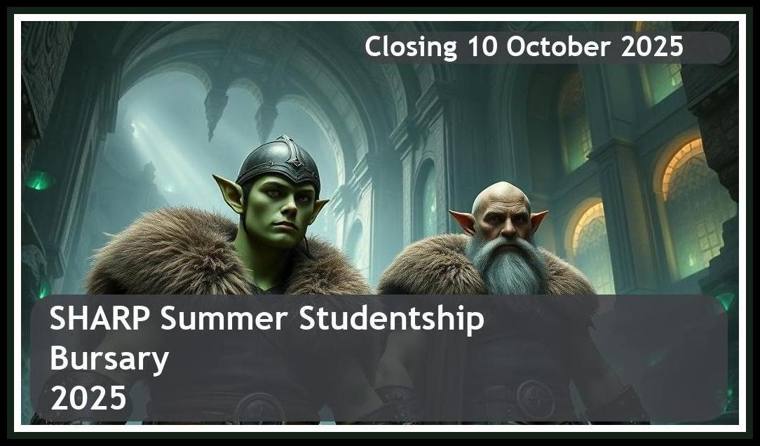 SHARP Summer Studentship Bursary 2025 – Closing Date: 10 October 2025, Apply Now!