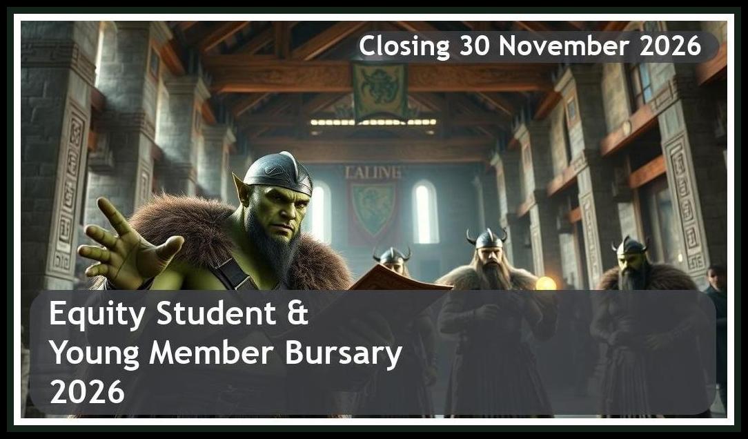 Equity Student & Young Member Bursary 2026 – Closing Date: 30 November 2026 – Apply Now!