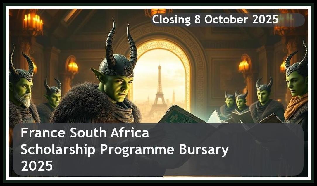 France–South Africa Scholarship Programme Bursary 2026 – Closing Date: 8 October 2025 Apply Now