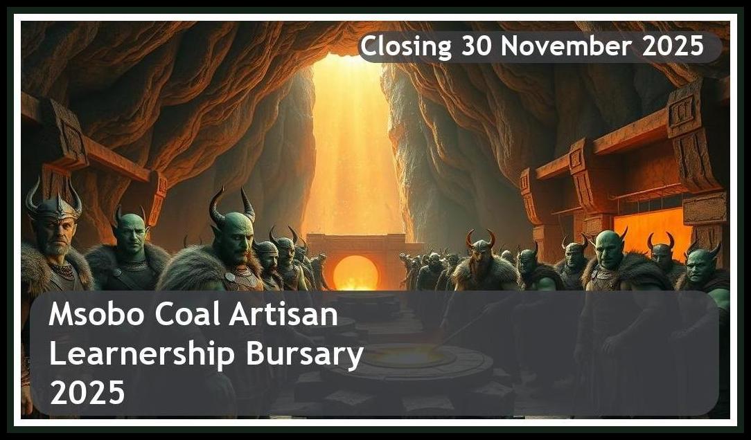 Msobo Coal Artisan Learnership Bursary 2026 – Closing Date: 30 November 2025, Apply Now!