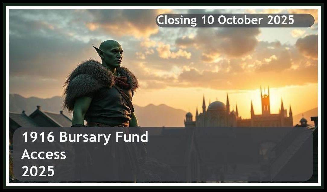 1916 Bursary Fund 2025 – Closing Date: 10 October 2025 – Apply Now!