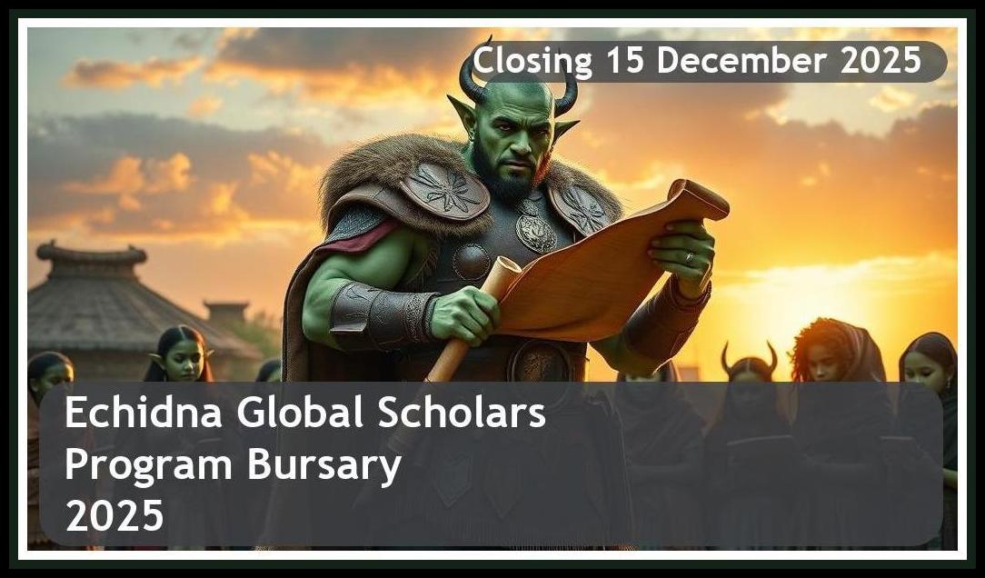 **Echidna Global Scholars Program 2026 Bursary – Closing Date: 15 December 2025, Apply Now**